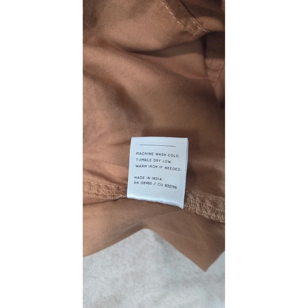 Pact Daily Twill skirt Medium Tan organic cotton stretch drawstring pockets EUC - Picture 4 of 9